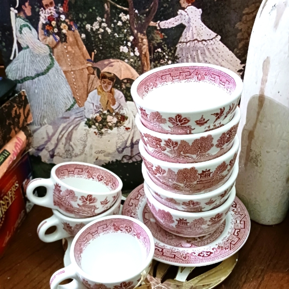 🏕9 TOWN China,6 Vintage🥣Bowls 5"×3"🍲 ☕️ 3 Coffee/Tea Cups,Nice Buy!